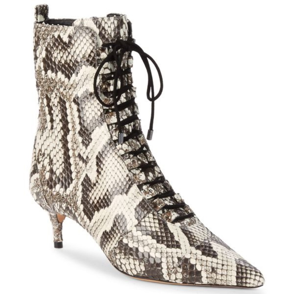 Alexandre Birman Millen Python Leather Kitten Heel Booties Size 9.5 New In Box